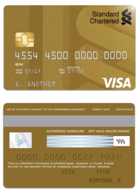 Tanzania Standard Chartered Bank visa gold debit card